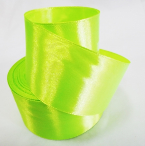 Лента атласная 40 мм  57 ,неоново-салатовый/ 23 метра)