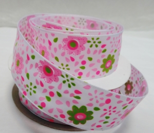 Лента атласная с рисунком , (2,5 см ,25 ярд )