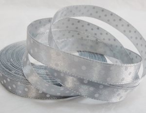 Лента атласная в горошек , (1 см ,25 ярд ) № 59