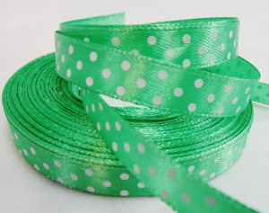 Лента атласная в горошек , (1 см ,25 ярд ) №75