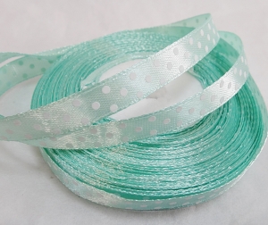 Лента атласная в горошек , (1 см ,25 ярд ) №