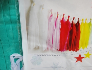 Гирлянда-кисточки из тишью (длина 200 см ) цвет бирюза