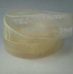 Лента органза 2,5 см цв. 02Молочный ( в рулоне 46 метра)