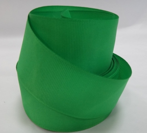 Лента репсовая  однотонная  цв.зеленый ( высота 4 см  , 18 метров в рулоне)