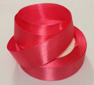 Лента атласная 25 мм(цв. 134 помадно-красный / 23 метра)