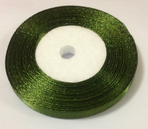 Лента атласная 7 мм(цв.61 темно-зеленый / 23 метра)