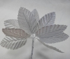 Листики 12 шт СЕРЕБРИСТЫЕ  (длина 10 см , листик 5 см) .